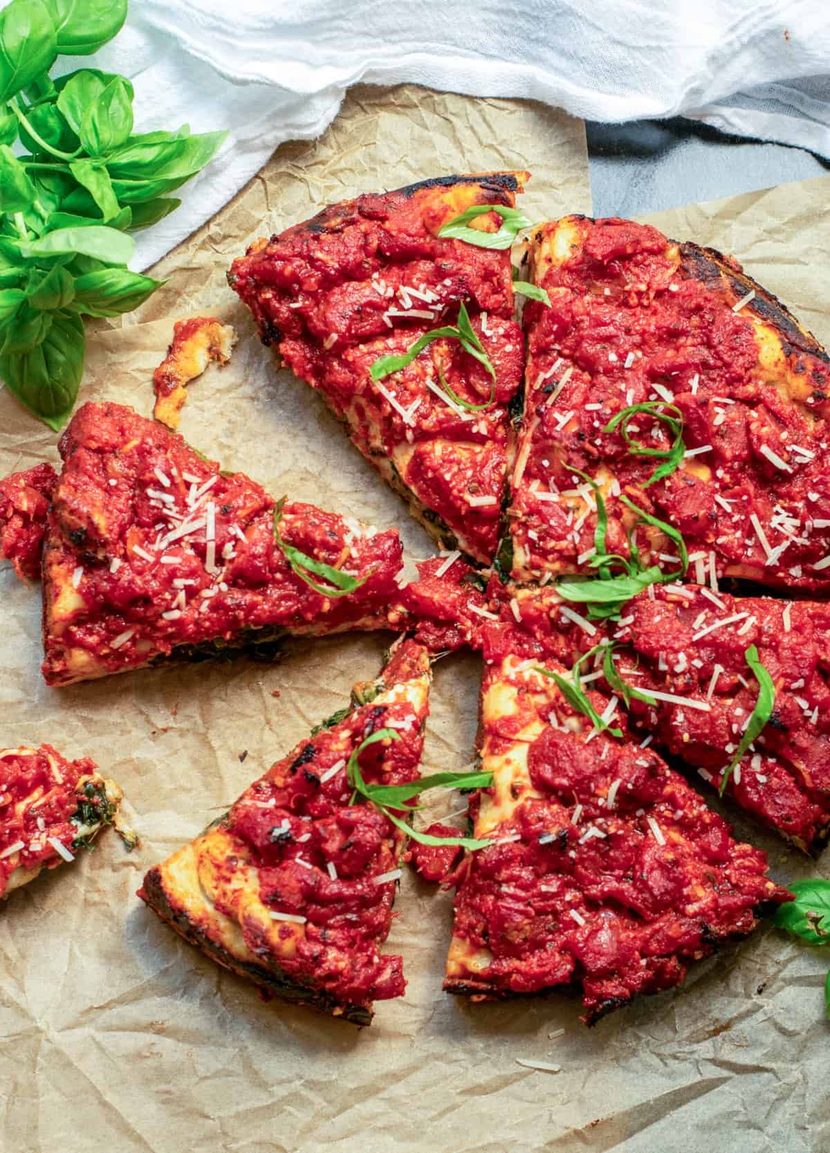 slices of stuffed pizza