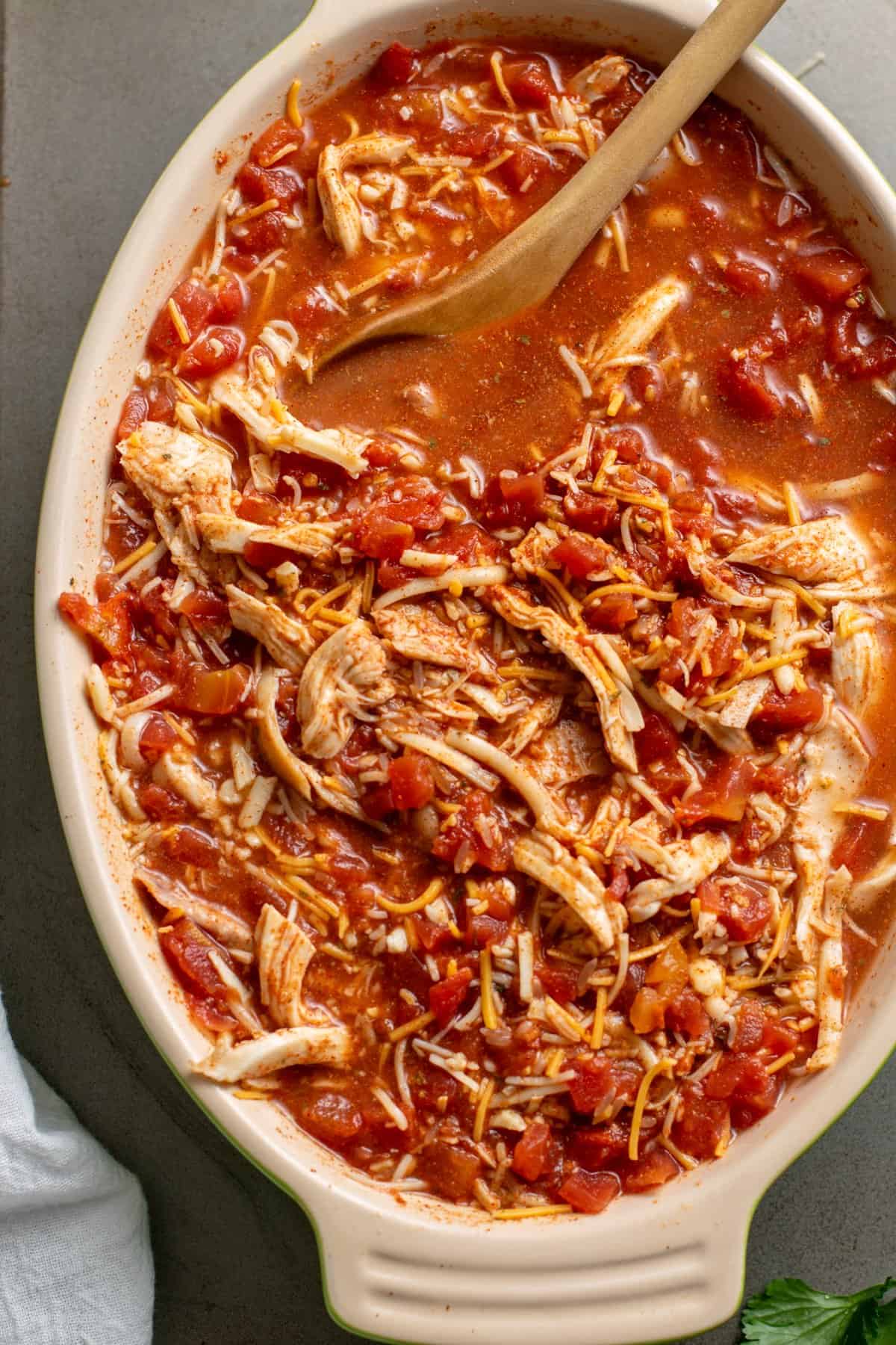 all the ingredients mixed in a pan