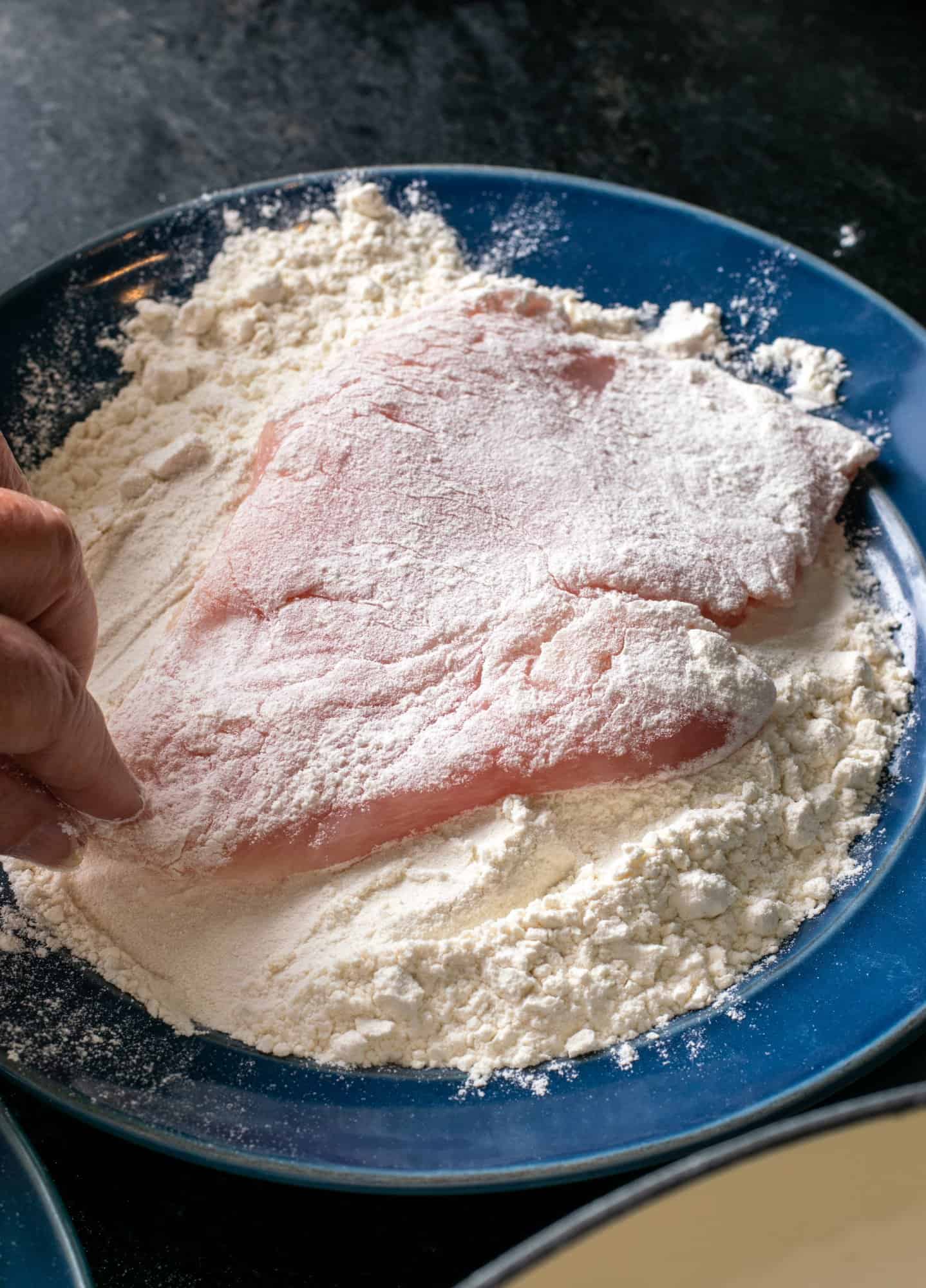 chicken dredged in flour